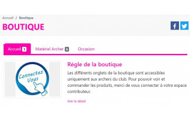 Règle de la boutique